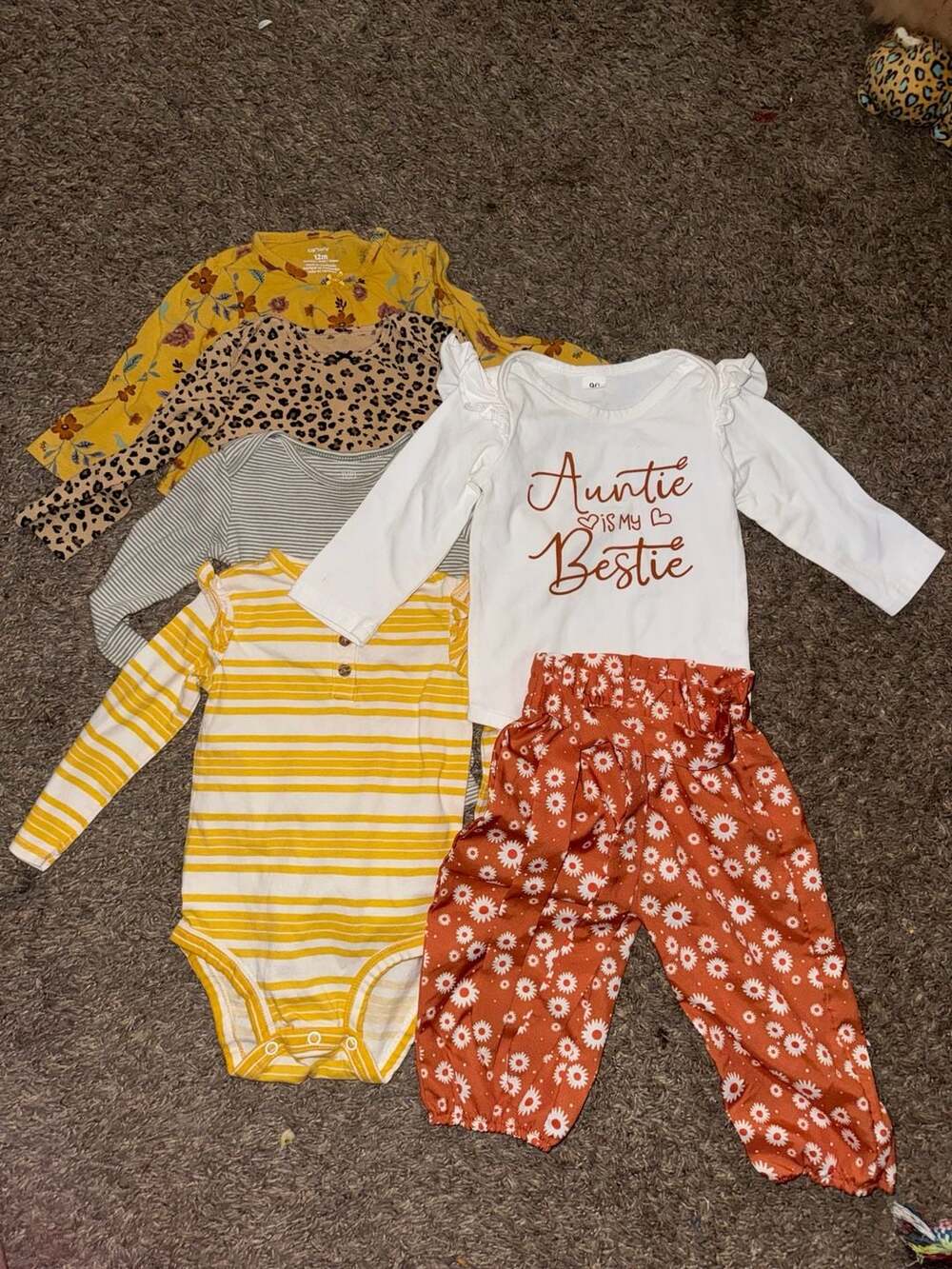 Babygirl 12 months onesie Bundle Lot fall winter